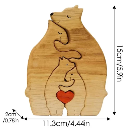 Bear Family Theme Wooden Art Puzzle Wooden Sculpture DIY Cute Family Member of Bears Puzzle Home Desktop Decor Mothers Day Gift - Image 8