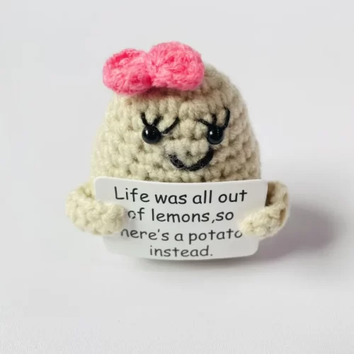 New Positive Energy Potato Hug Pocket Mini Handmade Plush Wool Knitting Doll with Card Funny Christams Gift Home Room Decoration - Image 18