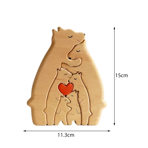 Bear Family Theme Wooden Art Puzzle Wooden Sculpture DIY Cute Family Member of Bears Puzzle Home Desktop Decor Mothers Day Gift - Image 10