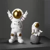 Astronaut Figurines Christmas Resin Spaceman Moon Sculpture Decorative Cosmonaut Statues Miniatures Gift for Kids Toy Home Decor - Image 2
