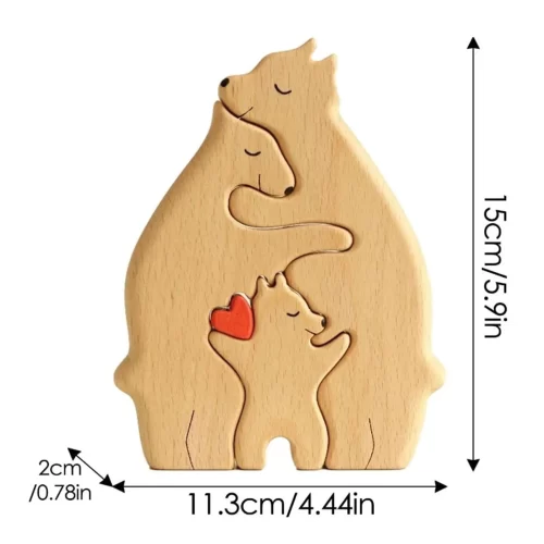 Bear Family Theme Wooden Art Puzzle Wooden Sculpture DIY Cute Family Member of Bears Puzzle Home Desktop Decor Mothers Day Gift - Image 7