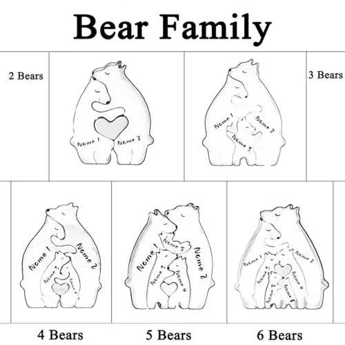 Bear Family Theme Wooden Art Puzzle Wooden Sculpture DIY Cute Family Member of Bears Puzzle Home Desktop Decor Mothers Day Gift - Image 6