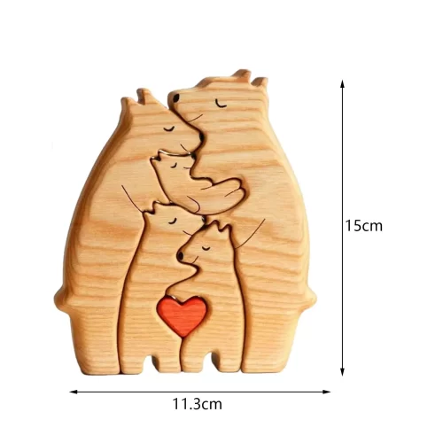 Bear Family Theme Wooden Art Puzzle Wooden Sculpture DIY Cute Family Member of Bears Puzzle Home Desktop Decor Mothers Day Gift - Image 9