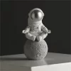 Astronaut Figurines Christmas Resin Spaceman Moon Sculpture Decorative Cosmonaut Statues Miniatures Gift for Kids Toy Home Decor - Image 4