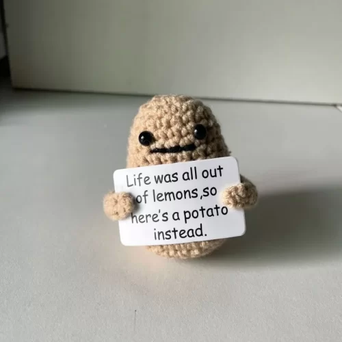 New Positive Energy Potato Hug Pocket Mini Handmade Plush Wool Knitting Doll with Card Funny Christams Gift Home Room Decoration - Image 15