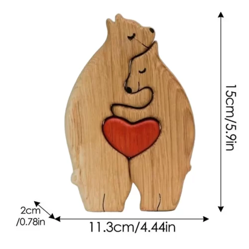 Bear Family Theme Wooden Art Puzzle Wooden Sculpture DIY Cute Family Member of Bears Puzzle Home Desktop Decor Mothers Day Gift - Image 11