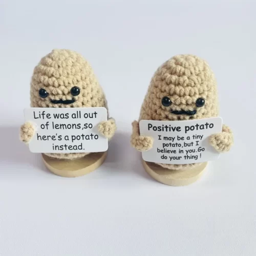 New Positive Energy Potato Hug Pocket Mini Handmade Plush Wool Knitting Doll with Card Funny Christams Gift Home Room Decoration - Image 17