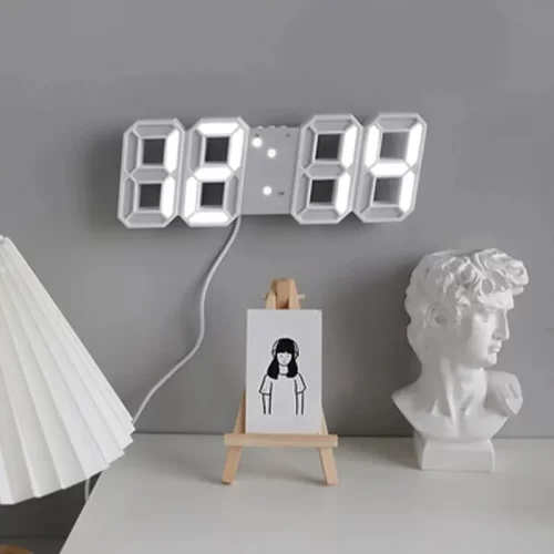 3D Simple Digital Clock Desktop Decoration Living Room Bedroom Study Room Wall Clock LED Digital Clock - Image 4
