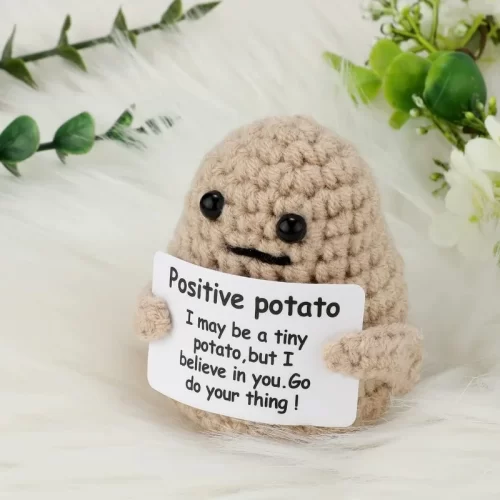 New Positive Energy Potato Hug Pocket Mini Handmade Plush Wool Knitting Doll with Card Funny Christams Gift Home Room Decoration - Image 11