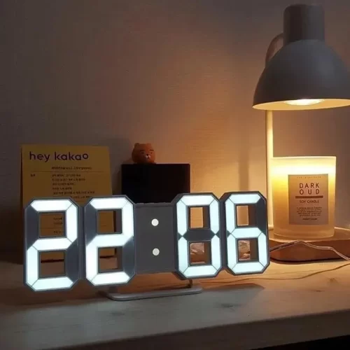 3D Simple Digital Clock Desktop Decoration Living Room Bedroom Study Room Wall Clock LED Digital Clock - Image 3