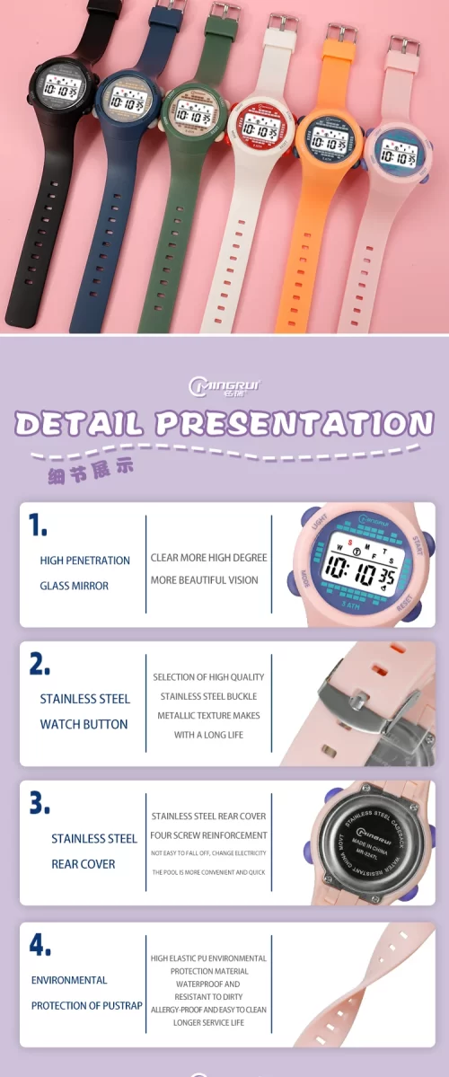 Children's Electronic Watch Girl Pink Cute Middle School Boys Watch 30M Waterproof Kids Multi functional Digital SmartWatch Gift - Image 18