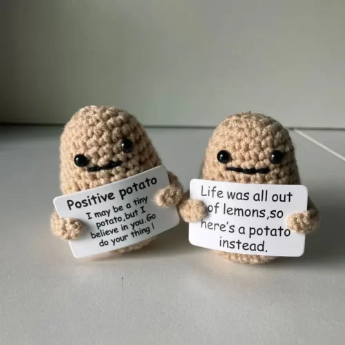 New Positive Energy Potato Hug Pocket Mini Handmade Plush Wool Knitting Doll with Card Funny Christams Gift Home Room Decoration - Image 13