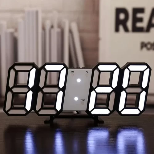 3D Simple Digital Clock Desktop Decoration Living Room Bedroom Study Room Wall Clock LED Digital Clock - Image 6