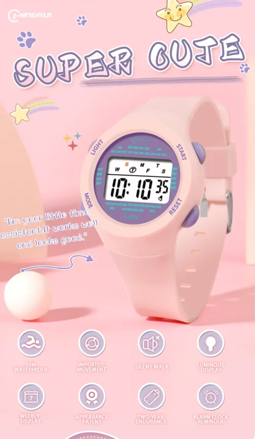 Children's Electronic Watch Girl Pink Cute Middle School Boys Watch 30M Waterproof Kids Multi functional Digital SmartWatch Gift - Image 12